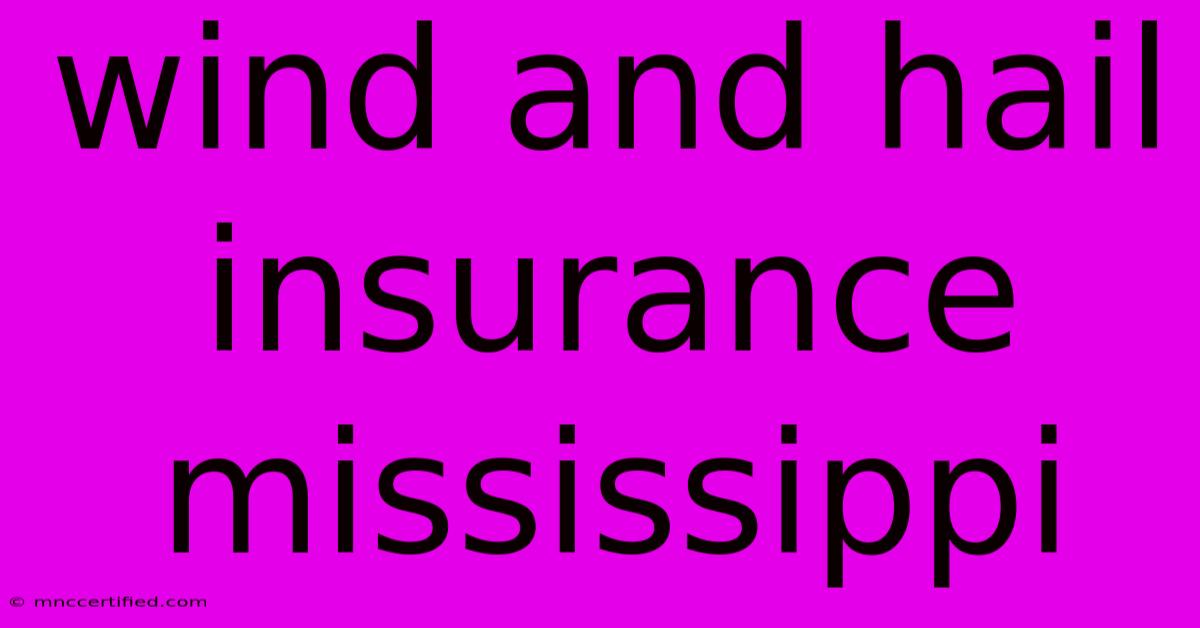 Wind And Hail Insurance Mississippi