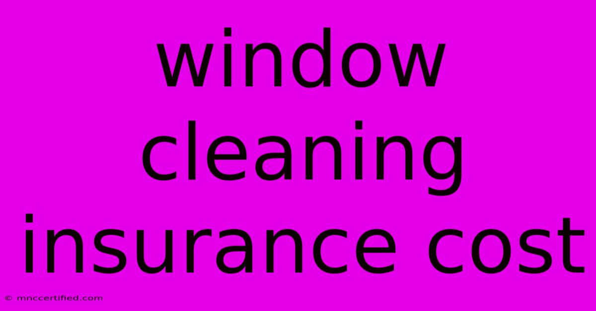 Window Cleaning Insurance Cost