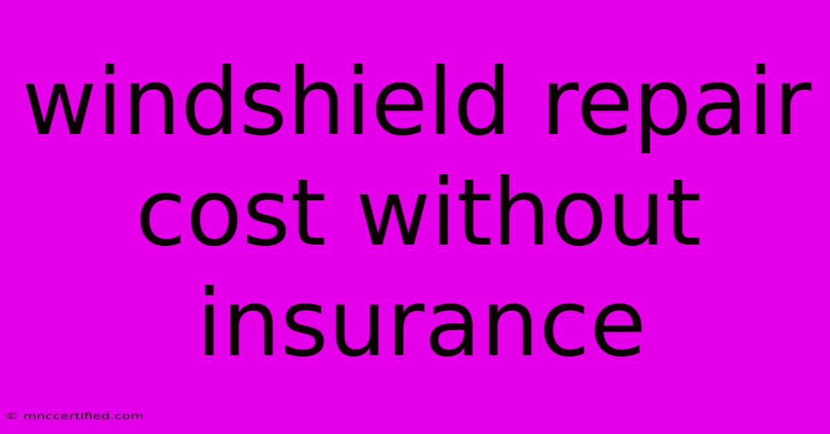 Windshield Repair Cost Without Insurance