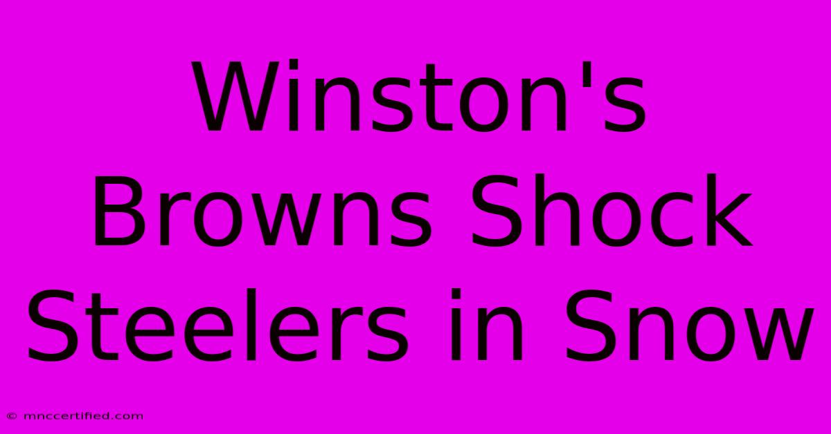 Winston's Browns Shock Steelers In Snow