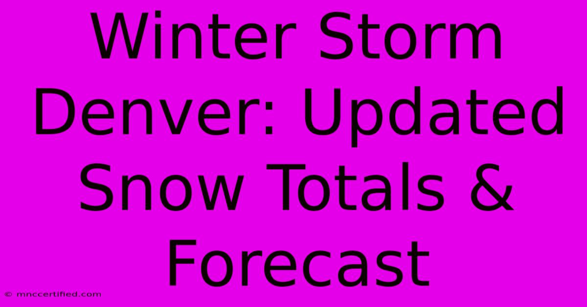 Winter Storm Denver: Updated Snow Totals & Forecast 