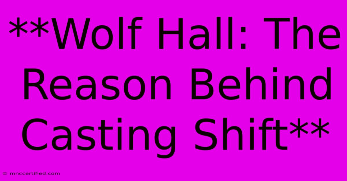 **Wolf Hall: The Reason Behind Casting Shift**