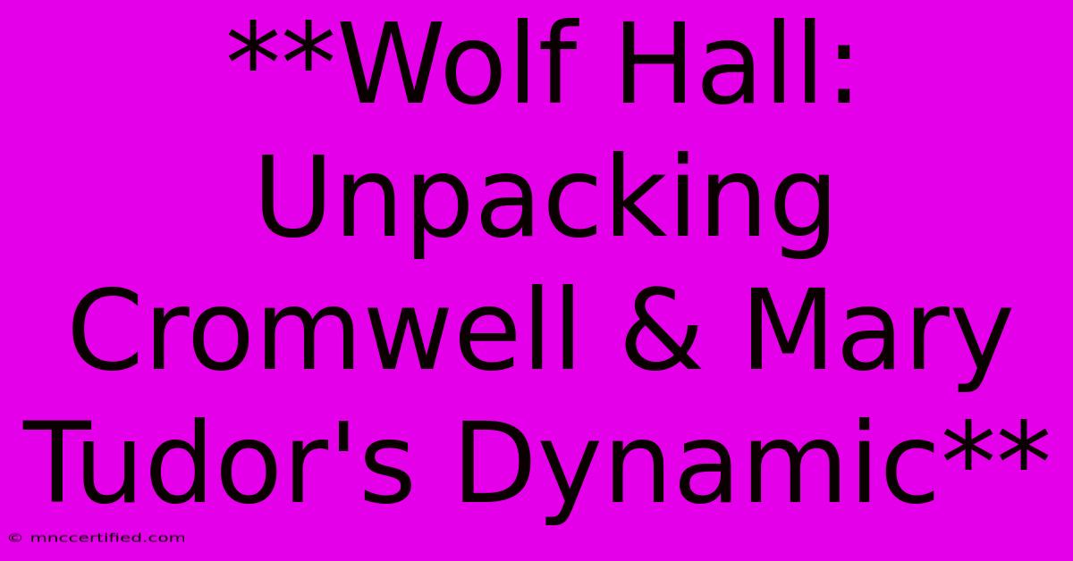 **Wolf Hall: Unpacking Cromwell & Mary Tudor's Dynamic** 