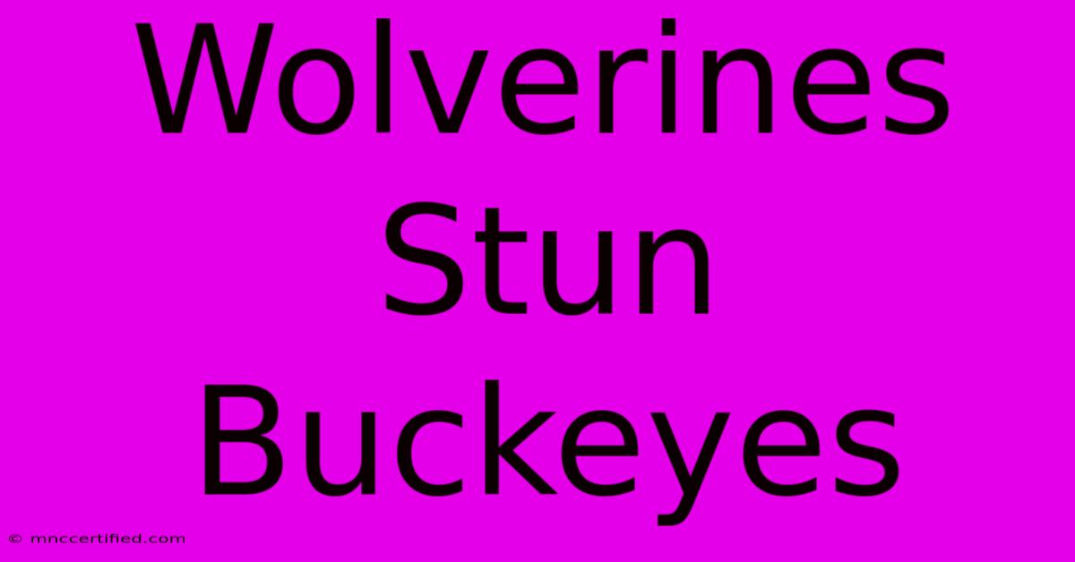 Wolverines Stun Buckeyes