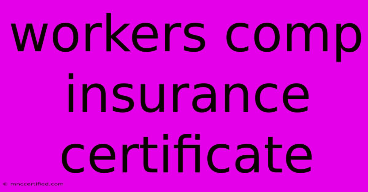 Workers Comp Insurance Certificate