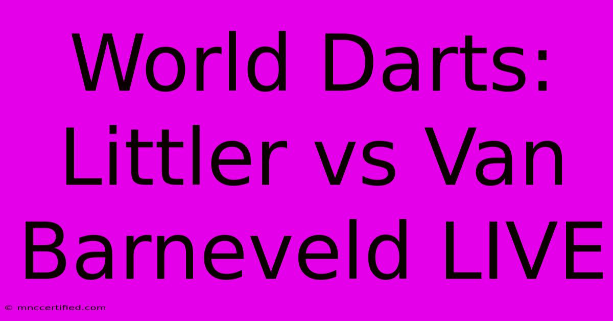 World Darts: Littler Vs Van Barneveld LIVE