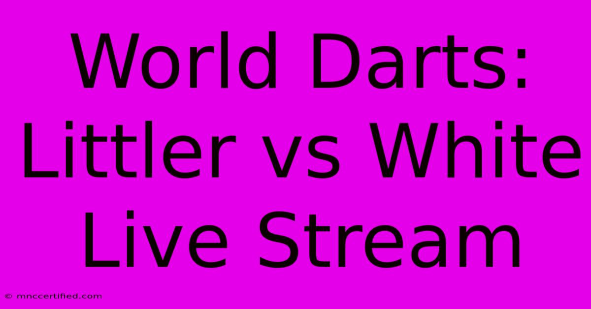 World Darts: Littler Vs White Live Stream