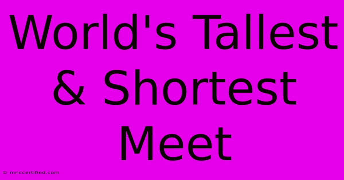 World's Tallest & Shortest Meet