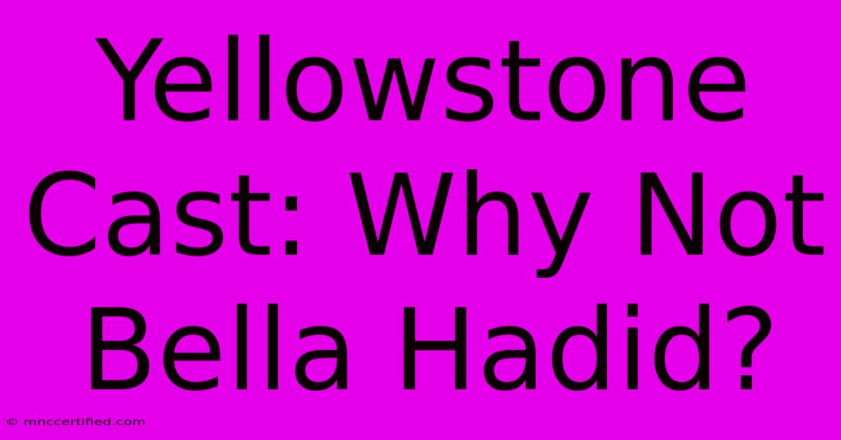 Yellowstone Cast: Why Not Bella Hadid?