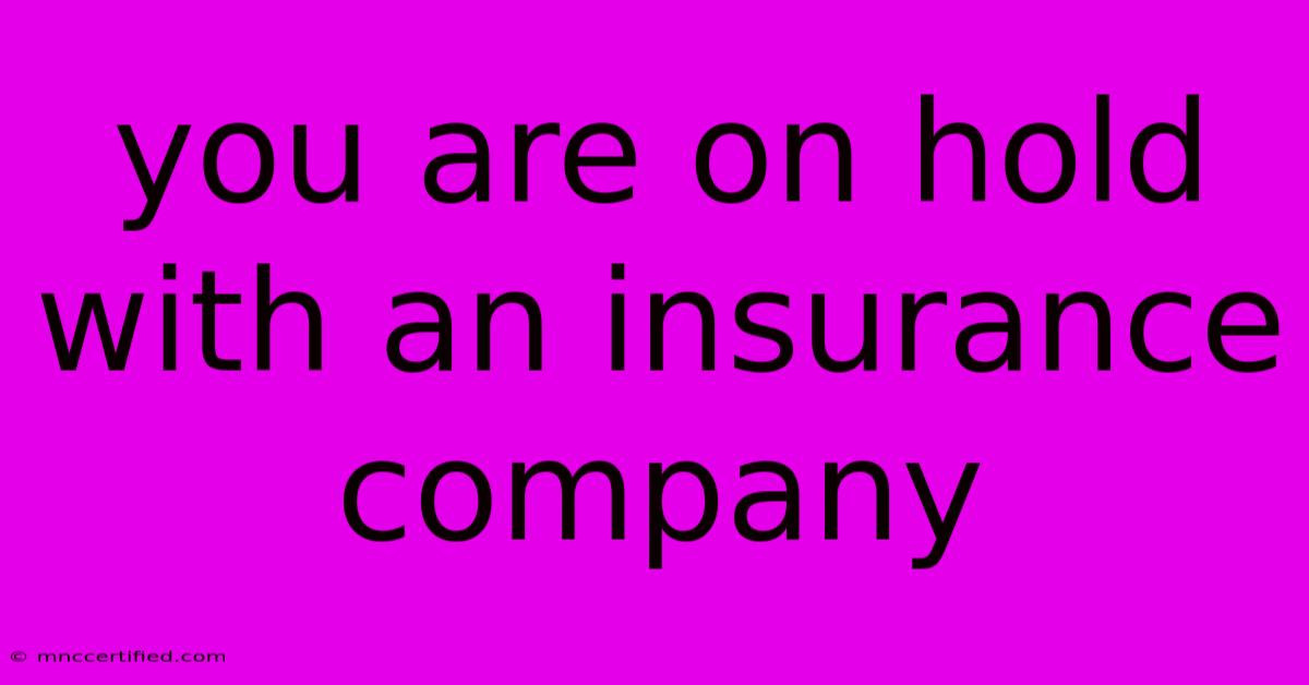 You Are On Hold With An Insurance Company