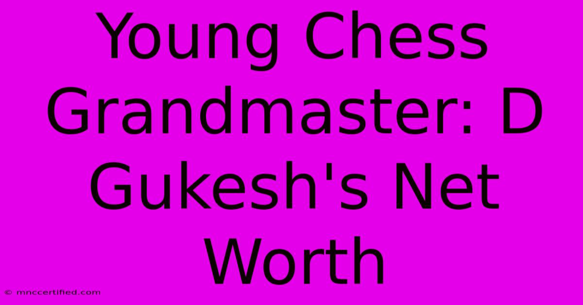 Young Chess Grandmaster: D Gukesh's Net Worth