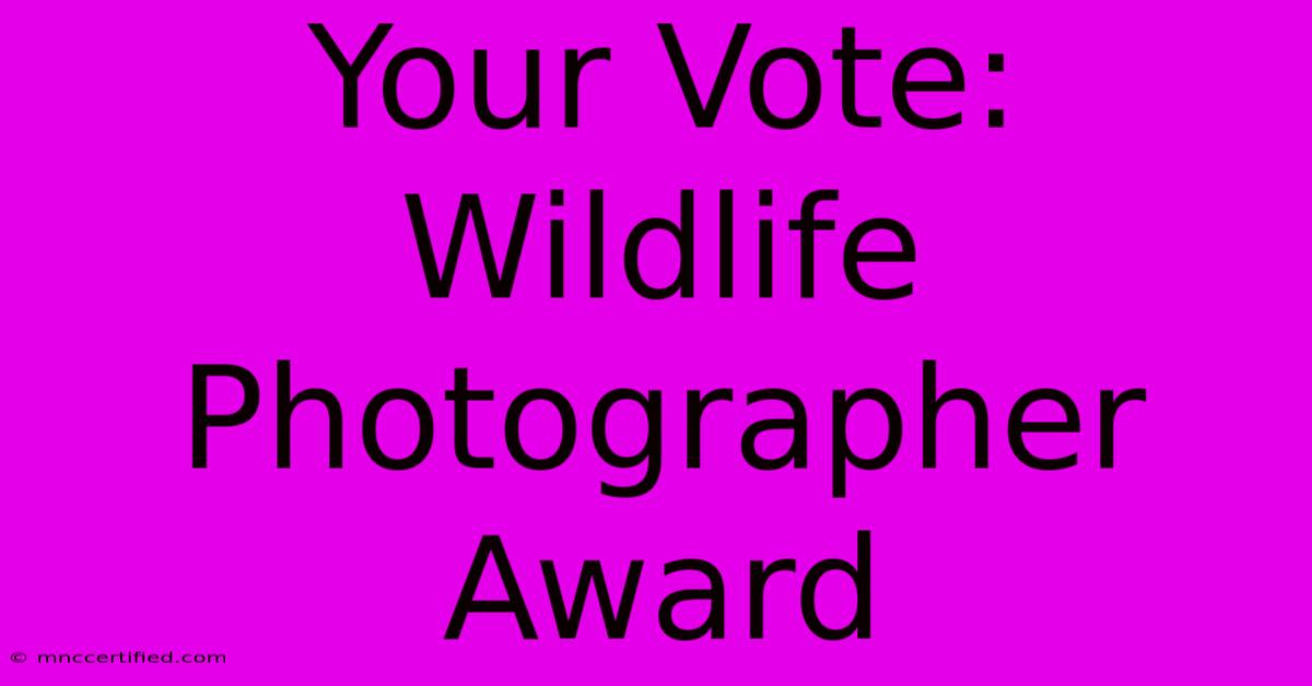 Your Vote: Wildlife Photographer Award