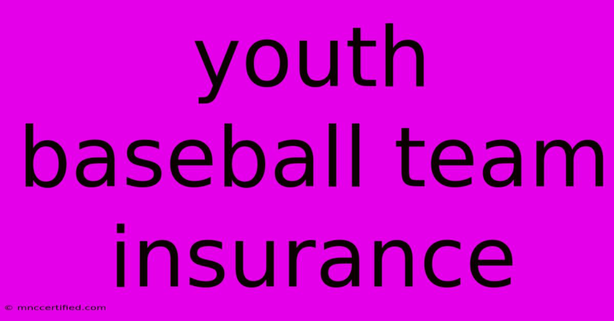 Youth Baseball Team Insurance