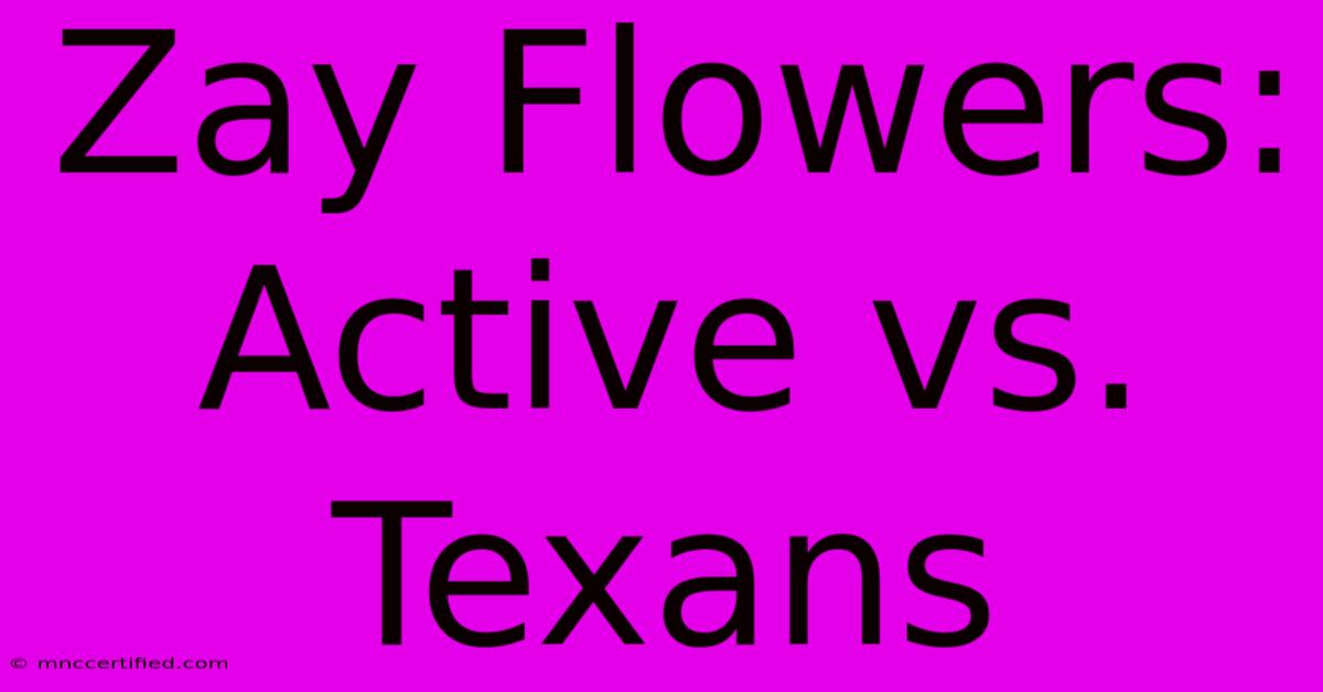 Zay Flowers: Active Vs. Texans