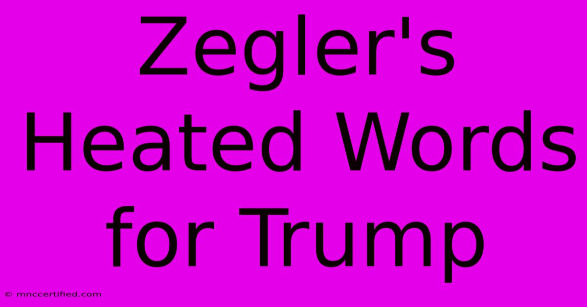 Zegler's Heated Words For Trump