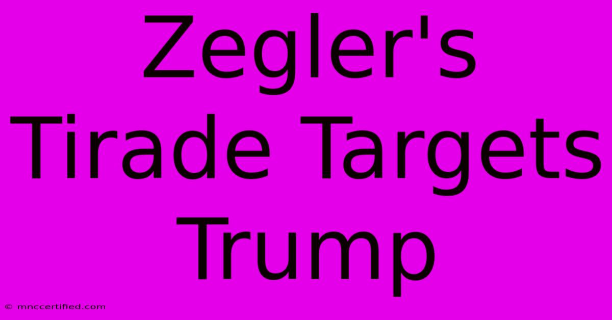 Zegler's Tirade Targets Trump 